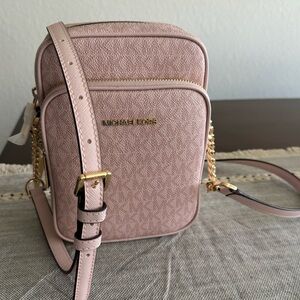 MICHAEL KORS Jet Setter Crossbody Purse Brand New in Dark Blush Pink